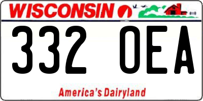 WI license plate 332OEA