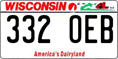 WI license plate 332OEB