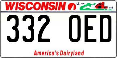 WI license plate 332OED