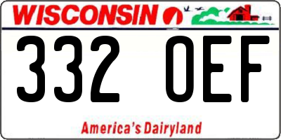 WI license plate 332OEF