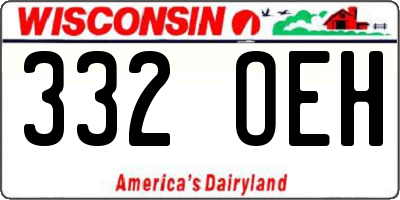 WI license plate 332OEH