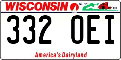 WI license plate 332OEI