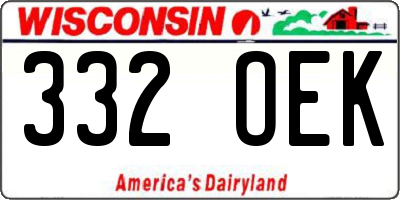 WI license plate 332OEK