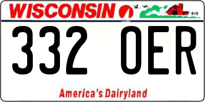 WI license plate 332OER