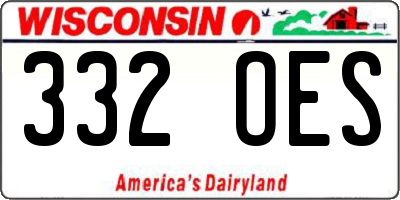 WI license plate 332OES