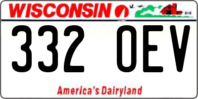 WI license plate 332OEV
