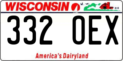 WI license plate 332OEX