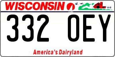 WI license plate 332OEY