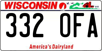 WI license plate 332OFA