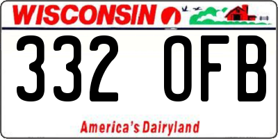 WI license plate 332OFB