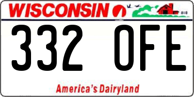 WI license plate 332OFE
