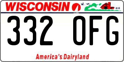 WI license plate 332OFG