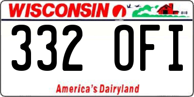 WI license plate 332OFI