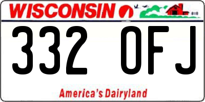 WI license plate 332OFJ