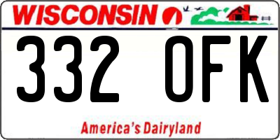 WI license plate 332OFK