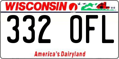 WI license plate 332OFL