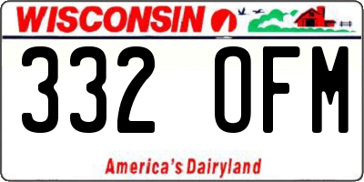 WI license plate 332OFM