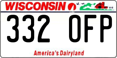 WI license plate 332OFP