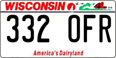 WI license plate 332OFR