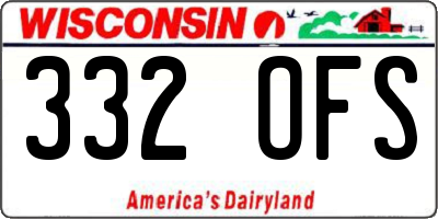 WI license plate 332OFS