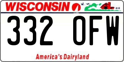 WI license plate 332OFW