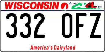 WI license plate 332OFZ