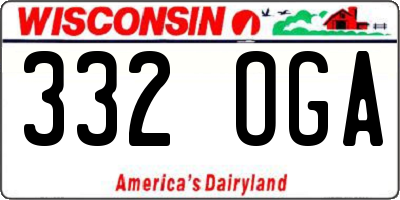 WI license plate 332OGA