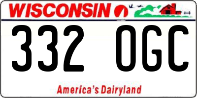 WI license plate 332OGC