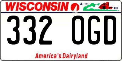 WI license plate 332OGD