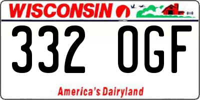 WI license plate 332OGF