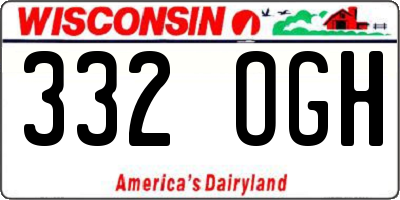WI license plate 332OGH