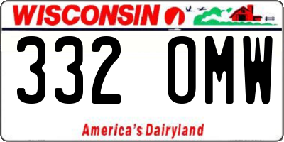 WI license plate 332OMW