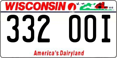 WI license plate 332OOI