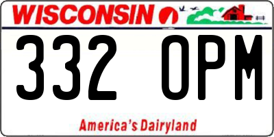WI license plate 332OPM