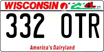 WI license plate 332OTR