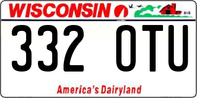 WI license plate 332OTU