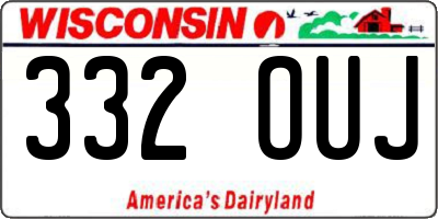 WI license plate 332OUJ