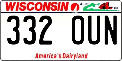 WI license plate 332OUN