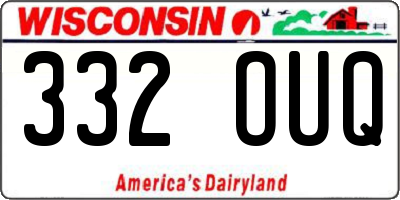 WI license plate 332OUQ