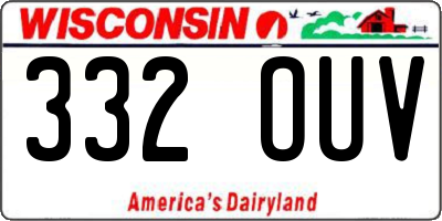 WI license plate 332OUV