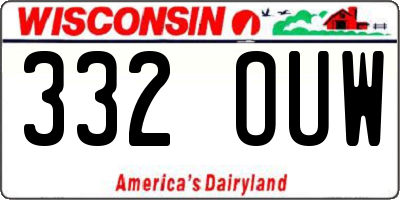 WI license plate 332OUW