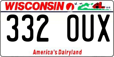 WI license plate 332OUX