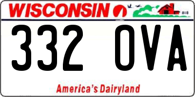 WI license plate 332OVA