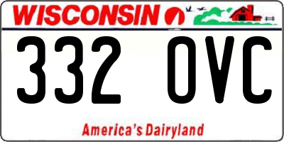 WI license plate 332OVC