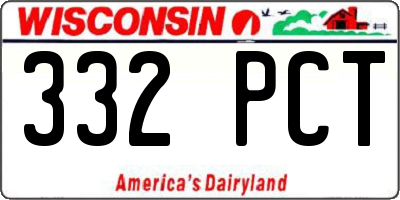 WI license plate 332PCT
