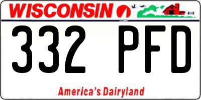 WI license plate 332PFD