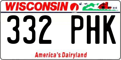 WI license plate 332PHK
