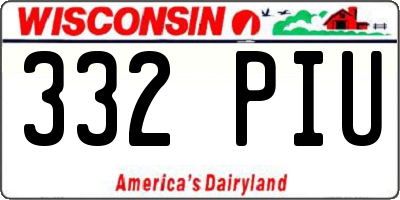 WI license plate 332PIU