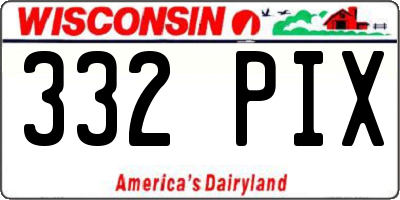WI license plate 332PIX