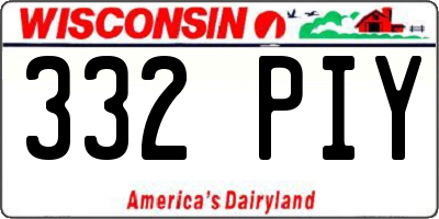 WI license plate 332PIY